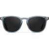 imageWMP Eyewear  Mens Polarized Modern Rounded Square SunglassesCrystal Cadet Grey Frame  Black Lens