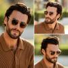 imageWMP Eyewear  Mens Polarized Modern Rounded Square SunglassesCrystal Sand Brown  Dark Beige Gradient Lens