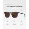 imageWMP Eyewear  Mens Polarized Modern Rounded Square SunglassesCrystal Stone Blue  Brown Lens