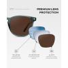 imageWMP Eyewear  Mens Polarized Modern Rounded Square SunglassesCrystal Stone Blue  Brown Lens