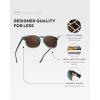 imageWMP Eyewear  Mens Polarized Modern Rounded Square SunglassesCrystal Stone Blue  Brown Lens