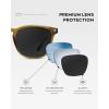 imageWMP Eyewear  Mens Polarized Modern Rounded Square SunglassesCrystal Verde  Triple Black Lens