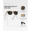 imageWMP Eyewear  Mens Polarized Modern Rounded Square SunglassesCrystal Verde  Triple Black Lens