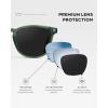 imageWMP Eyewear  Mens Polarized Modern Rounded Square SunglassesEmerald Green Frame  Black Lens