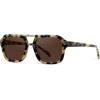 imageWearMe Pro  RetroInspired Square Double Bridge Aviator Womens Sunglasses Oversized Frame with Polarized UV ProtectionBeige Tortoise  Brown Lens