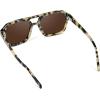 imageWearMe Pro  RetroInspired Square Double Bridge Aviator Womens Sunglasses Oversized Frame with Polarized UV ProtectionBeige Tortoise  Brown Lens
