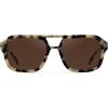 imageWearMe Pro  RetroInspired Square Double Bridge Aviator Womens Sunglasses Oversized Frame with Polarized UV ProtectionBeige Tortoise  Brown Lens