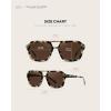 imageWearMe Pro  RetroInspired Square Double Bridge Aviator Womens Sunglasses Oversized Frame with Polarized UV ProtectionBeige Tortoise  Brown Lens