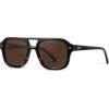 imageWearMe Pro  RetroInspired Square Double Bridge Aviator Womens Sunglasses Oversized Frame with Polarized UV ProtectionBlack Mineral  Brown Lens
