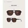 imageWearMe Pro  RetroInspired Square Double Bridge Aviator Womens Sunglasses Oversized Frame with Polarized UV ProtectionBlack Mineral  Brown Lens