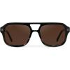 imageWearMe Pro  RetroInspired Square Double Bridge Aviator Womens Sunglasses Oversized Frame with Polarized UV ProtectionBlack Mineral  Brown Lens