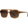 imageWearMe Pro  RetroInspired Square Double Bridge Aviator Womens Sunglasses Oversized Frame with Polarized UV ProtectionCrystal Brown Grain  Brown Gold Gradient Lens