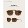 imageWearMe Pro  RetroInspired Square Double Bridge Aviator Womens Sunglasses Oversized Frame with Polarized UV ProtectionCrystal Brown Grain  Brown Gold Gradient Lens
