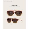 imageWearMe Pro  RetroInspired Square Double Bridge Aviator Womens Sunglasses Oversized Frame with Polarized UV ProtectionCrystal Sunset Tortoise  Dark Beige Gradient Lens