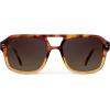 imageWearMe Pro  RetroInspired Square Double Bridge Aviator Womens Sunglasses Oversized Frame with Polarized UV ProtectionCrystal Sunset Tortoise  Dark Beige Gradient Lens