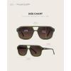 imageWearMe Pro  RetroInspired Square Double Bridge Aviator Womens Sunglasses Oversized Frame with Polarized UV ProtectionMilky Olive Green  Sunset Gradient Lens