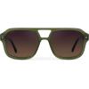 imageWearMe Pro  RetroInspired Square Double Bridge Aviator Womens Sunglasses Oversized Frame with Polarized UV ProtectionMilky Olive Green  Sunset Gradient Lens