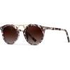 imageWearMe Pro  Womens Polarized Round Retro DoubleBridge Vintage SunglassesBeige TortoiseBrown Lens