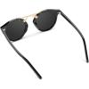 imageWearMe Pro  Womens Polarized Round Retro DoubleBridge Vintage SunglassesBlack  Black Gradient Lens