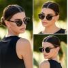 imageWearMe Pro  Womens Polarized Round Retro DoubleBridge Vintage SunglassesBlack  Black Gradient Lens