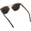 imageWearMe Pro  Womens Polarized Round Retro DoubleBridge Vintage SunglassesTortoiseBlack Lens