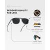 imageWearMe Pro Polarized Modern Aviator OneBridge Square Mens SunglassesDenim Blue  Black Lens