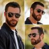 imageWearMe Pro Polarized Modern Aviator OneBridge Square Mens SunglassesDenim Blue  Black Lens