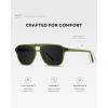 imageWearMe Pro Polarized Modern Aviator OneBridge Square Mens SunglassesEmerald Green  Black Lens