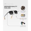 imageWearMe Pro Polarized Modern Aviator OneBridge Square Mens SunglassesMoon Rock Grey  Black Lens
