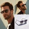 imageWearMe Pro Polarized Modern Aviator OneBridge Square Mens SunglassesMoon Rock Grey  Black Lens