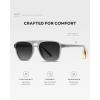 imageWearMe Pro Polarized Modern Aviator OneBridge Square Mens SunglassesMoon Rock Grey  Black Lens