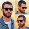 imageWearMe Pro Polarized Modern Aviator OneBridge Square Mens SunglassesTortoise Brown  Blue Gradient Lens