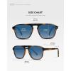 imageWearMe Pro Polarized Modern Aviator OneBridge Square Mens SunglassesTortoise Brown  Blue Gradient Lens