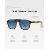 imageWearMe Pro Polarized Modern Aviator OneBridge Square Mens SunglassesTortoise Brown  Blue Gradient Lens