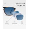 imageWearMe Pro Polarized Modern Aviator OneBridge Square Mens SunglassesTortoise Brown  Blue Gradient Lens