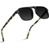 imageWearMe Pro Polarized Modern Aviator OneBridge Square Mens SunglassesBlack Beige Tortoise  Black Lens
