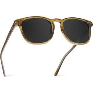 imageWMP Eyewear  Mens Polarized Modern Rounded Square SunglassesCrystal Verde  Triple Black Lens