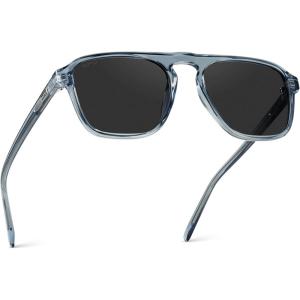imageWearMe Pro Polarized Modern Aviator OneBridge Square Mens SunglassesDenim Blue  Black Lens