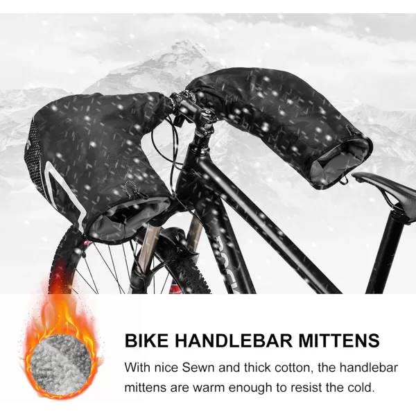 ROCKBROS Bike Handlebar Mittens Winter Extreme Cold Weather Mountain Commuter MTB Fat Bike Bar Covers Cyclist Pogies Mitten
