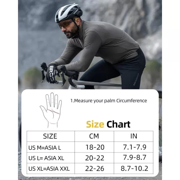 ROCKBROS Cycling Gloves Motocycle Mountain Bike Gloves Full Finger Biking Gloves for Men Bicycle GlovesBasic Version