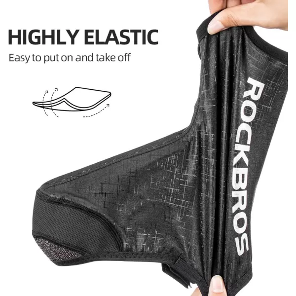 ROCKBROS Cycling Shoe Covers Thermal Bike Shoe Covers Windproof Shoe Warmers Overshoes Mountain Road Bike Shoes Covers FleeceBlack