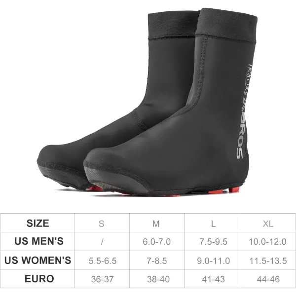 ROCKBROS Cycling Shoe Covers Warm Bike Shoe Cover Warmer Water Resistant Windproof Bicycle Overshoes for Mountain Road Bike ShoesBlack