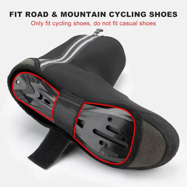 ROCKBROS Cycling Shoe Covers Winter Shoes Cover Warmer Water Resistant Thermal Bike Shoes Cover Windproof Bicycle Overshoes Shoescover for Men WomenBlack