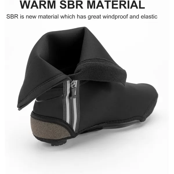 ROCKBROS Cycling Shoe Covers Winter Shoes Cover Warmer Water Resistant Thermal Bike Shoes Cover Windproof Bicycle Overshoes Shoescover for Men WomenBlack