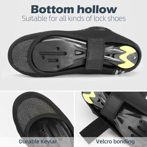 ROCKBROS Cycling Shoe Covers Winter Shoes Cover Windproof Bike Bicycle Overshoes for Men Women Thermal WarmerBlack
