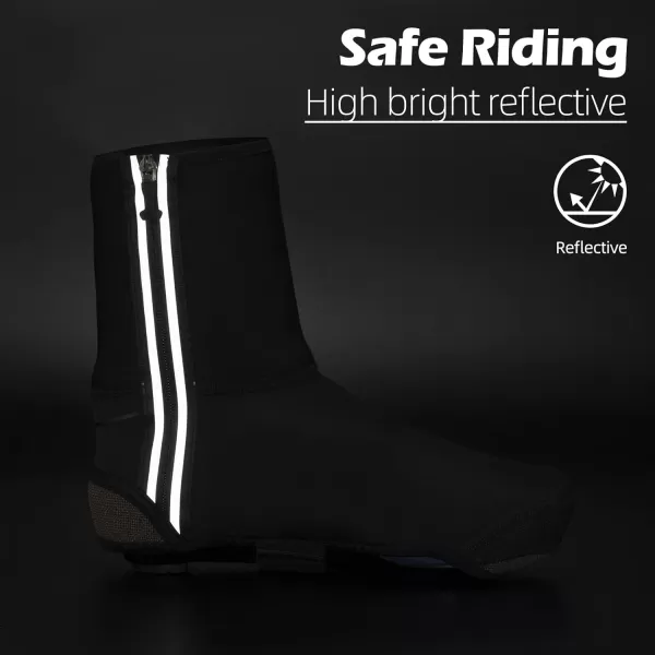 ROCKBROS Cycling Shoe Covers Winter Shoes Cover Windproof Bike Bicycle Overshoes for Men Women Thermal WarmerBlack