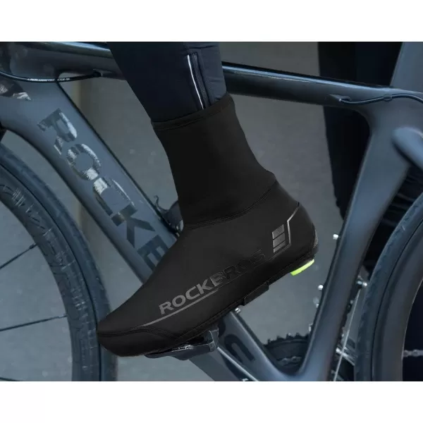 ROCKBROS Cycling Shoe Covers Winter Shoes Cover Windproof Bike Bicycle Overshoes for Men Women Thermal WarmerBlack