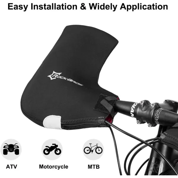 ROCKBROS Handlebar Mittens Cold Weather Mountain Bike Handlebar Mittens Windproof ampamp Coldproof Commuter MTB Bicycle Bar Warmer CoversL Loose