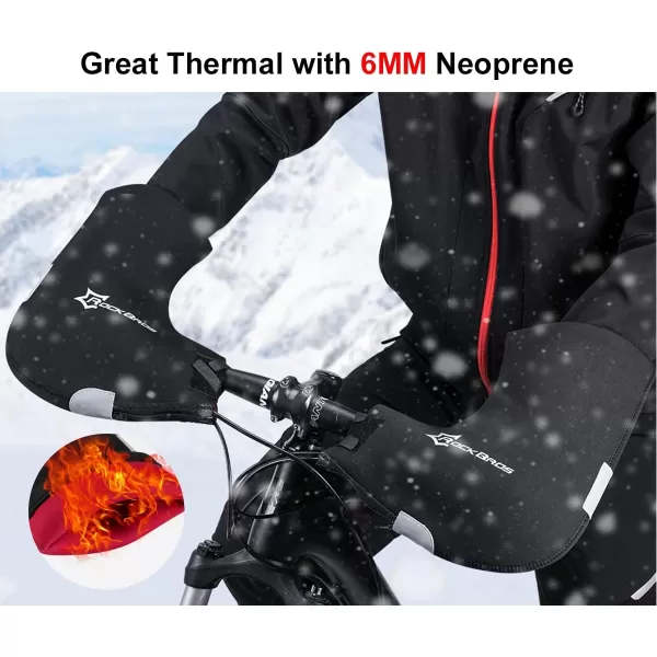 ROCKBROS Handlebar Mittens Cold Weather Mountain Bike Handlebar Mittens Windproof ampamp Coldproof Commuter MTB Bicycle Bar Warmer CoversL Loose