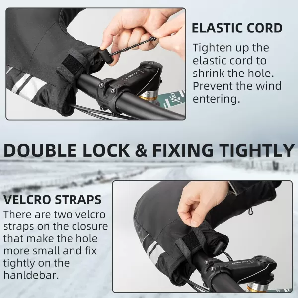 ROCKBROS Handlebar Mitts Mountain Bike Bicycle Bar Mittens Cold Weather Bike Pogies Mitts Windproof Thinsulate Thermal Winter Handlebar Mittens for Mountain Bikes ATV Snow Mobile Motorcycles